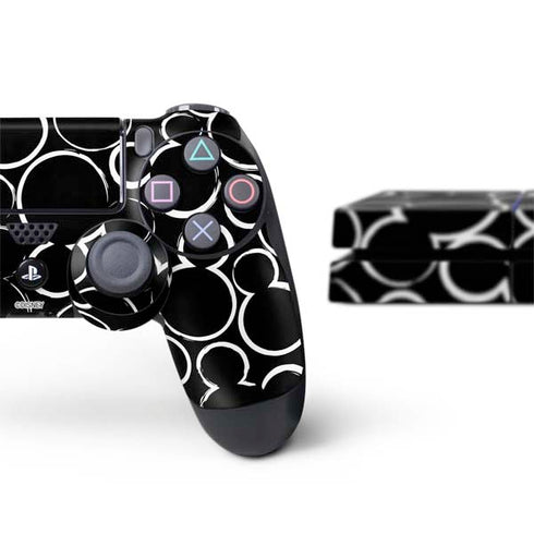 Disney Mickey Mouse Logo Pattern PS4 Console and Controller Bundle Skin