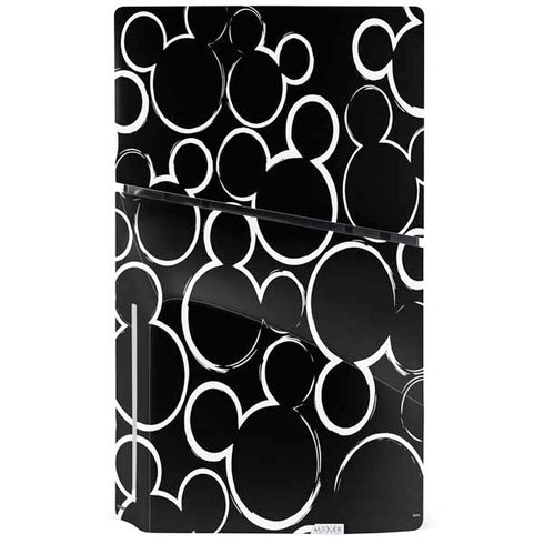 Disney Mickey Mouse Logo Pattern PS5 Slim Disk Console Skin
