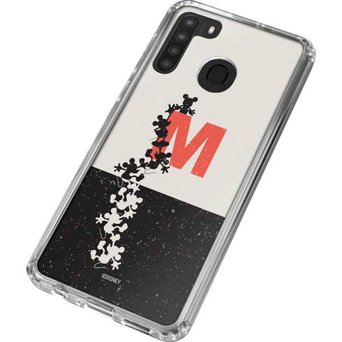 Disney Mickey Mouse Stacked Silhouette Split Galaxy A21 Clear Case