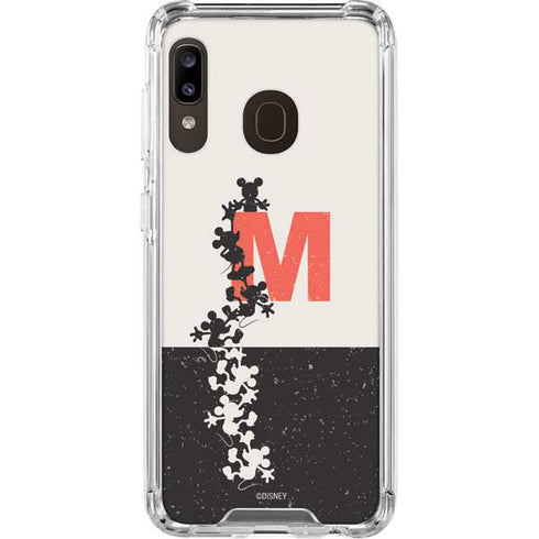 Disney Mickey Mouse Stacked Silhouette Split Galaxy A30 Clear Case