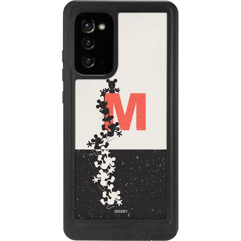 Disney Mickey Mouse Stacked Silhouette Split Galaxy Note20 5G Waterproof Case