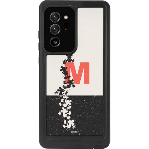 Disney Mickey Mouse Stacked Silhouette Split Galaxy Note20 Ultra 5G Waterproof Case