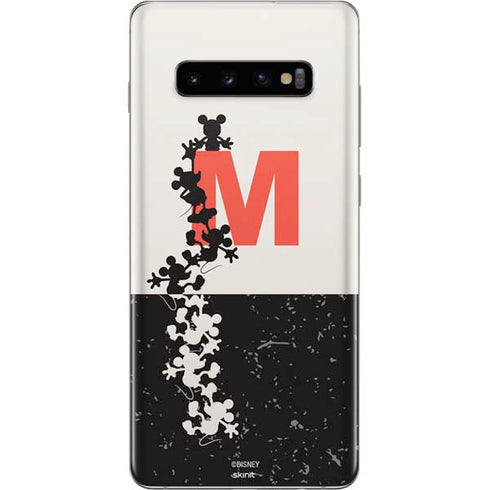 Disney Mickey Mouse Stacked Silhouette Split Galaxy S10 Plus Skin