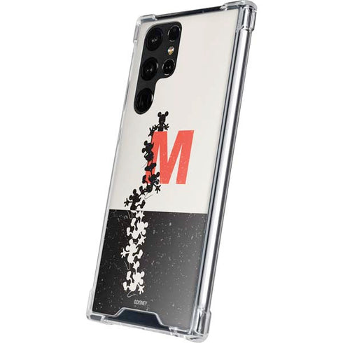 Disney Mickey Mouse Stacked Silhouette Split Galaxy S22 Ultra Clear Case