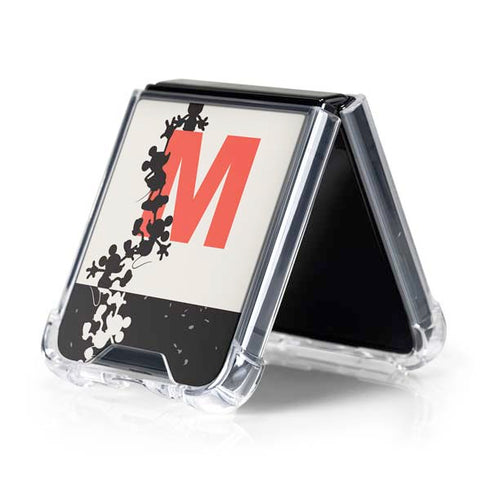 Disney Mickey Mouse Stacked Silhouette Split Galaxy Z Flip5 5G Clear Case