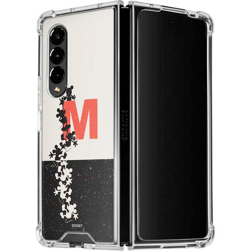 Disney Mickey Mouse Stacked Silhouette Split Galaxy Z Fold4 5G Clear Case