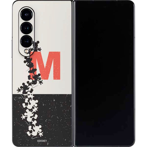 Disney Mickey Mouse Stacked Silhouette Split Galaxy Z Fold4 5G Skin
