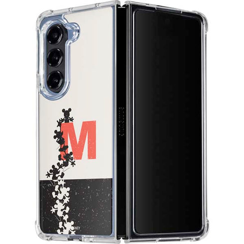 Disney Mickey Mouse Stacked Silhouette Split Galaxy Z Fold5 5G Clear Case