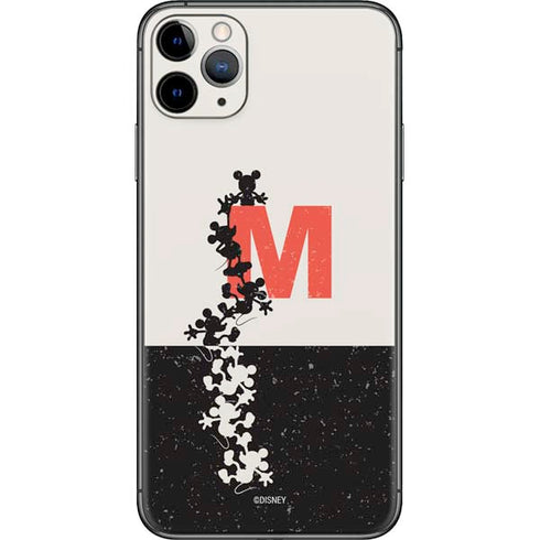 Disney Mickey Mouse Stacked Silhouette Split iPhone 11 Pro Max Skin