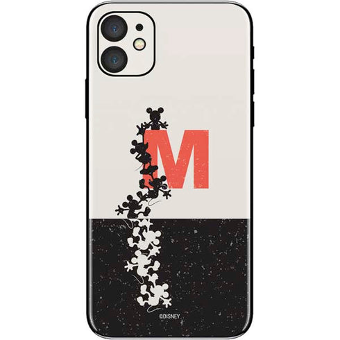 Disney Mickey Mouse Stacked Silhouette Split iPhone 11 Skin