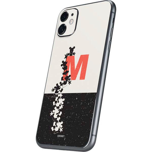 Disney Mickey Mouse Stacked Silhouette Split iPhone 11 Skin