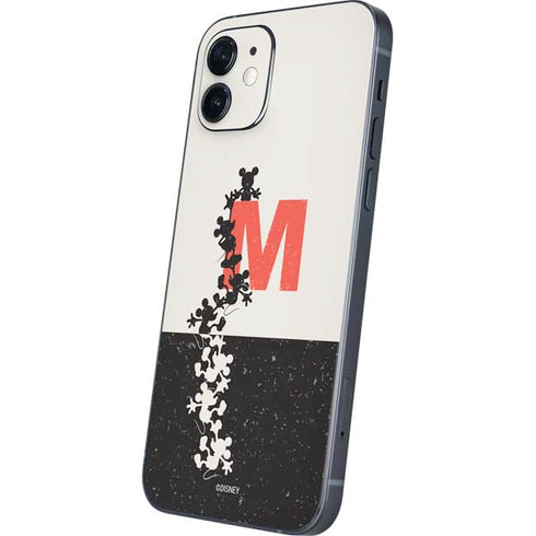 Disney Mickey Mouse Stacked Silhouette Split iPhone 12 Mini Skin