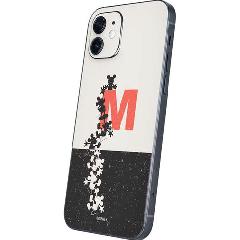 Disney Mickey Mouse Stacked Silhouette Split iPhone 12 Skin