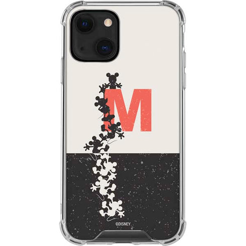 Disney Mickey Mouse Stacked Silhouette Split iPhone 14 Plus Clear Case