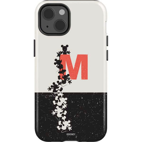 Disney Mickey Mouse Stacked Silhouette Split iPhone 15 Impact Case