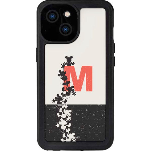 Disney Mickey Mouse Stacked Silhouette Split iPhone 15 Waterproof Case