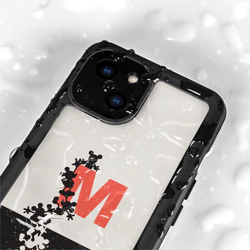 Disney Mickey Mouse Stacked Silhouette Split iPhone 15 Waterproof Case