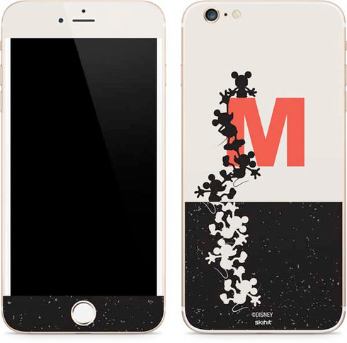 Disney Mickey Mouse Stacked Silhouette Split iPhone 6/6s Plus Skin
