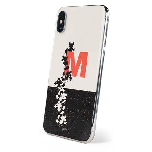 Disney Mickey Mouse Stacked Silhouette Split iPhone XS Skin