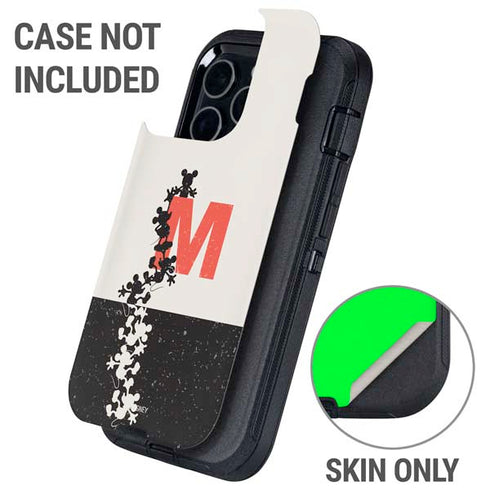 Disney Mickey Mouse Stacked Silhouette Split Otterbox Defender iPhone Skin