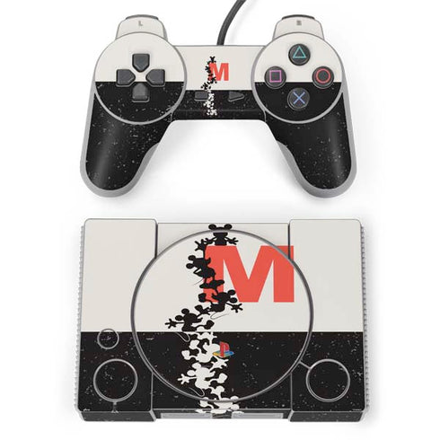 Disney Mickey Mouse Stacked Silhouette Split PlayStation Classic Bundle Skin