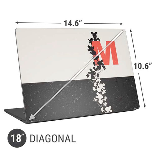 Disney Mickey Mouse Stacked Silhouette Split Universal Laptop 18in (14.6 x 10.6in) Skin