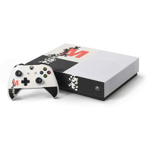 Disney Mickey Mouse Stacked Silhouette Split Xbox One S All-Digital Edition Bundle Skin