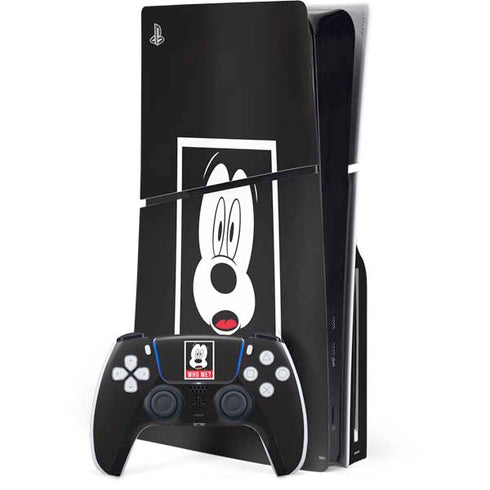 Disney Mickey Mouse Who Me PS5 Slim Disk Bundle Skin