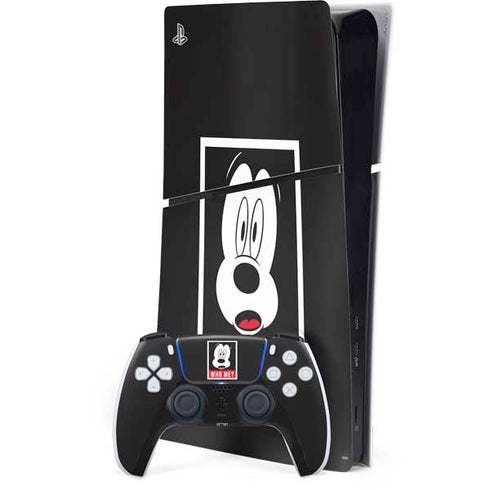 Disney Mickey Mouse Who Me PS5 Slim Digital Edition Bundle Skin