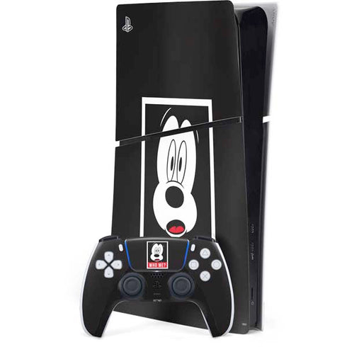 Disney Mickey Mouse Who Me PS5 Slim Digital Edition Console Skin