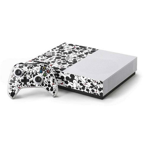 Disney Mickey Mouse Face Pattern Xbox One S Console and Controller Bundle Skin