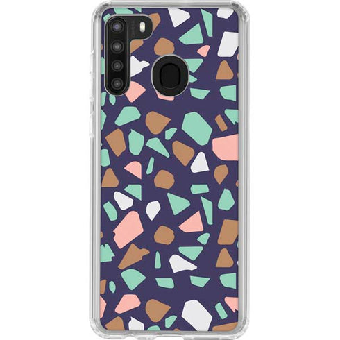 Midnight Terrazzo Galaxy A21 Clear Case