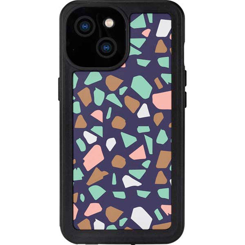 Midnight Terrazzo iPhone 13 Mini Waterproof Case
