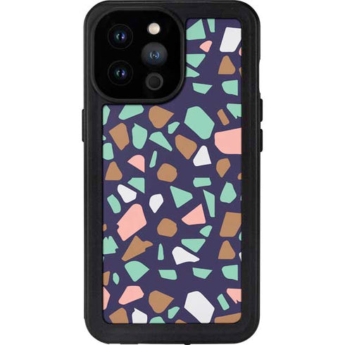 Midnight Terrazzo iPhone 14 Pro Max Waterproof Case