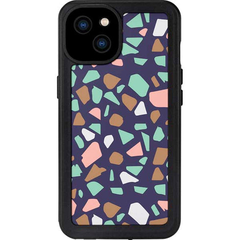 Midnight Terrazzo iPhone 15 Plus Waterproof Case