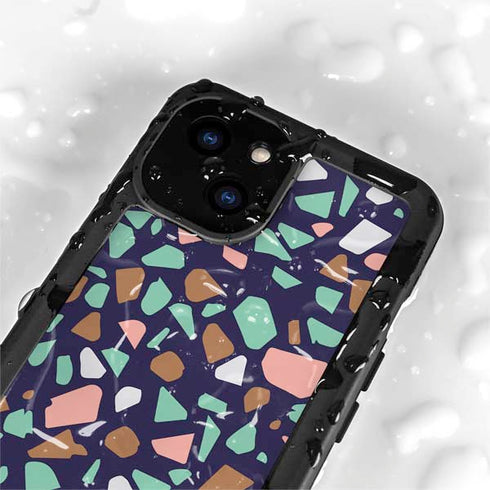 Midnight Terrazzo iPhone 15 Plus Waterproof Case