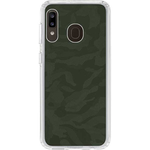 Military Green Shadow Camo Galaxy A20 Clear Case