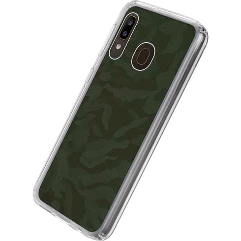 Military Green Shadow Camo Galaxy A20 Clear Case