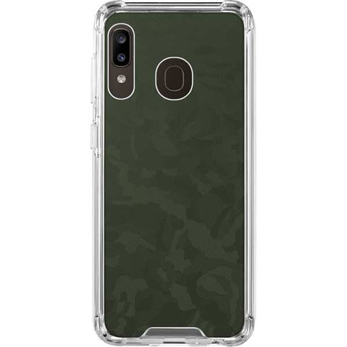 Military Green Shadow Camo Galaxy A30 Clear Case