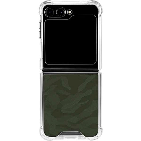 Military Green Shadow Camo Galaxy Z Flip5 5G Clear Case