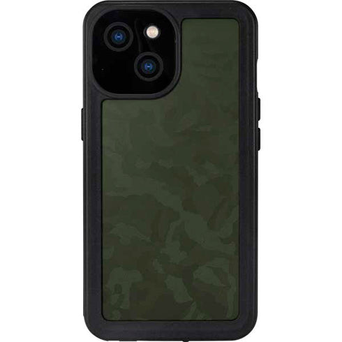 Military Green Shadow Camo iPhone 13 Mini Waterproof Case