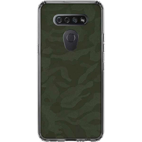 Military Green Shadow Camo LG K51/Q51 Clear Case