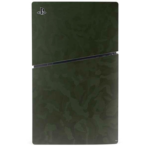 Military Green Shadow Camo PS5 Slim Disk Console Skin
