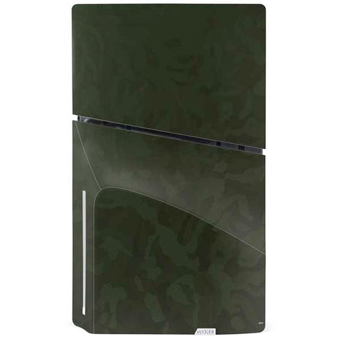 Military Green Shadow Camo PS5 Slim Disk Console Skin