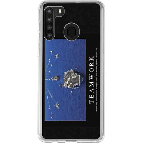Military Inspirational Poster Galaxy A21 Clear Case
