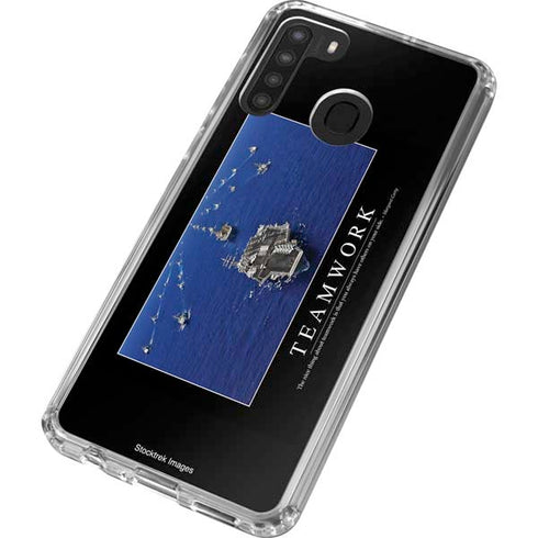 Military Inspirational Poster Galaxy A21 Clear Case