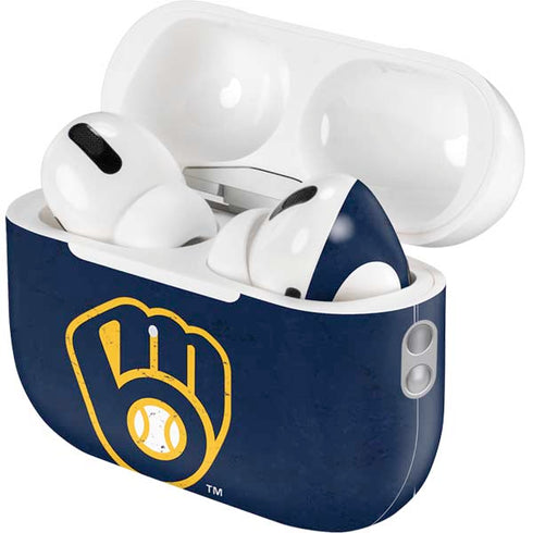 MLB Milwaukee Brewers - Solid Distressed AirPods Pro 2nd Gen Skin