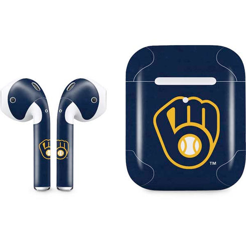 MLB Milwaukee Brewers - Solid Distressed Apple AirPods 2 Skin