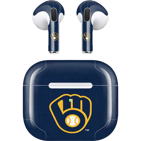 MLB Milwaukee Brewers - Solid Distressed Apple AirPods (3rd Gen 2021) Skin