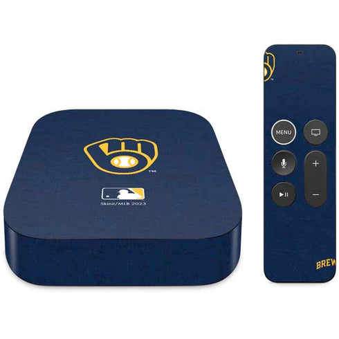 MLB Milwaukee Brewers - Solid Distressed Apple TV Skin